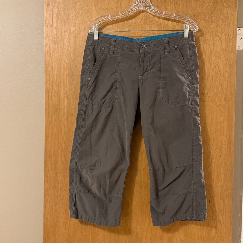Kuhl Women's Dark Gray Capris with Back Floral Embroidery - Picture 2 of 5